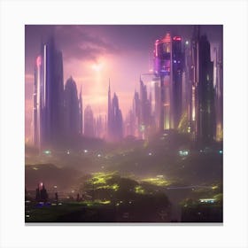 Futuristic Cityscape Canvas Print