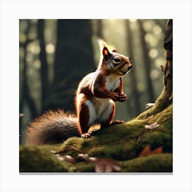 Red Squirrel In The Forest 50 Canvas Print