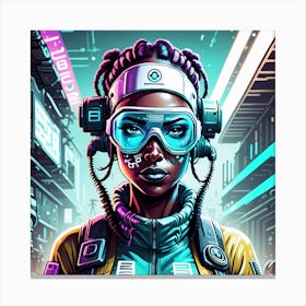 Futuristic Girl With Goggles Canvas Print