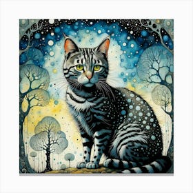 Cat In The Forest 1 Canvas Print