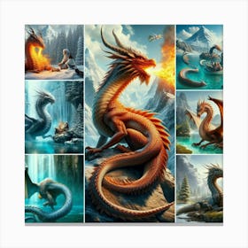 Dragons In The Mountains Canvas Print