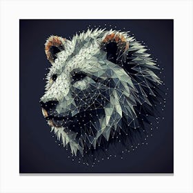 Polar Bear Head String Art Canvas Print