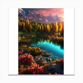 Sunset In The Mountains 15 Canvas Print