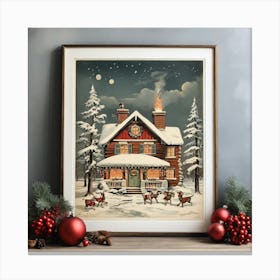 Santa'S Cabin Canvas Print