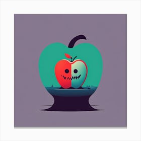 Apple With A Skull Canvas Print