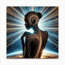 Woman In Space Canvas Print