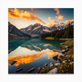 Sunset In The Mountains Canvas Print