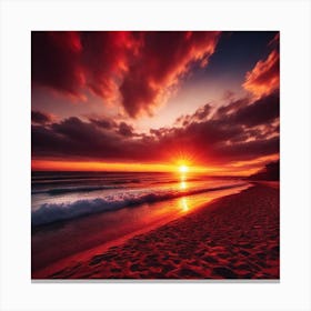 Sunset On The Beach 211 Canvas Print