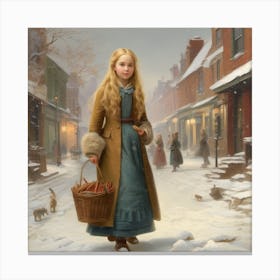 Girl In Winter Canvas Print