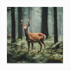 Deer In The Forest Canvas Print