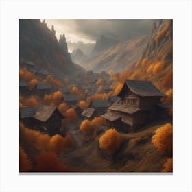 Village In Autumn 16 Canvas Print