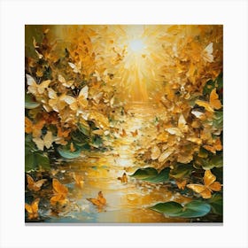 Golden Butterflies 1 Canvas Print