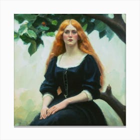 Girl In A Tree Canvas Print