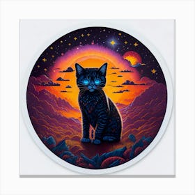 Cat Colored Sky (7) Canvas Print