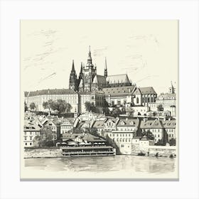 A Prague Castle In Prague Hand Drawn Sketch Illu 1720028371 1 Canvas Print