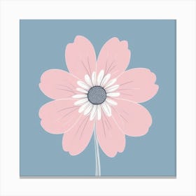 A White And Pink Flower In Minimalist Style Square Composition 716 Canvas Print