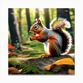 Squirrel In The Forest 406 Canvas Print