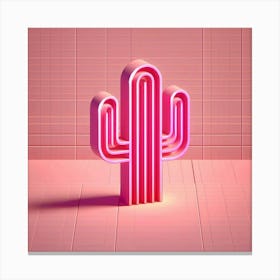 Neon Cactus 3 Canvas Print