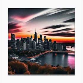 Sunset In New York City 5 Canvas Print