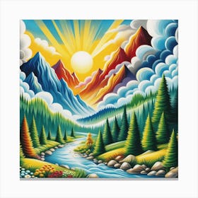 Mountain Scene Canvas Print