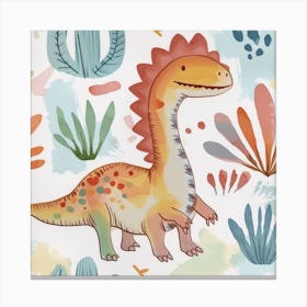 Cute Spinosaurus Dinosaur Watercolour Style 1 Canvas Print