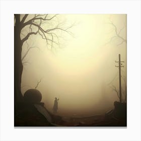 Foggy Day In The Forest Canvas Print