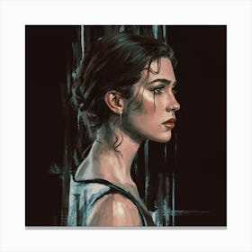 Girl In Black Canvas Print