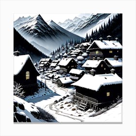 Winter Village 2 Canvas Print