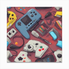 Video Game Controllers Canvas Print