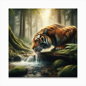 Tiger In The Forest 5 Canvas Print