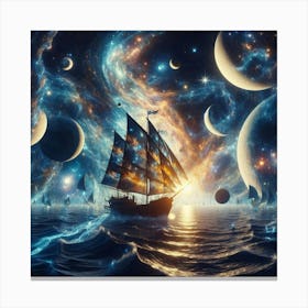 Ship In Space Canvas Print