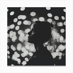 Black And White Portrait Of A Woman Canvas Print