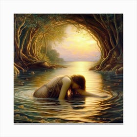 Woman In The Water 8 Canvas Print