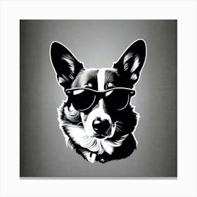 Corgi Dog In Sunglasses 3 Canvas Print