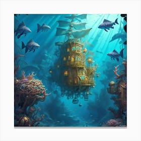 Underwater House Canvas Print