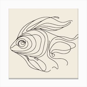 Fish Line Drawing Canvas Print