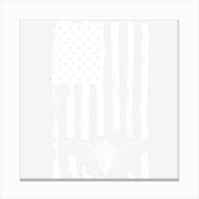 Us Flag Cicada In White Distressed For Cicada Summer Canvas Print