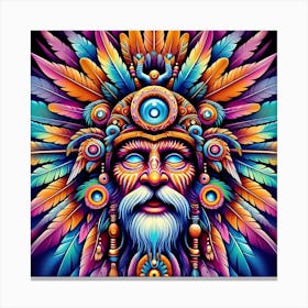 Psychedelic Indian Head Canvas Print