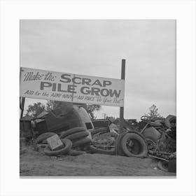 Scrap Pile, Tulare, California By Russell Lee 1 Canvas Print