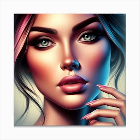 Digital Portrait Of A Woman Canvas Print