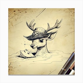 Pirate Deer 3 Canvas Print