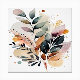 Watercolor Leaves Canvas Print
