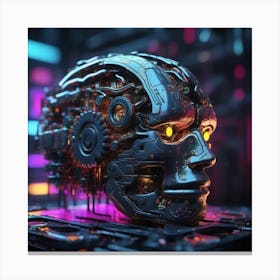 Futuristic Robot Head 16 Canvas Print