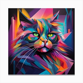 Colorful Cat 3 Canvas Print