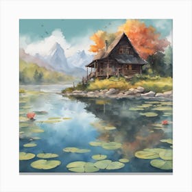 House By The Lake Canvas Print