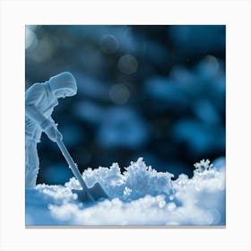 Snowman In The Snow Canvas Print