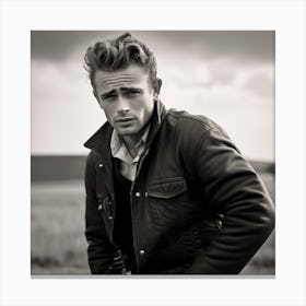 Black And White Photograph Of James Dean Canvas Print