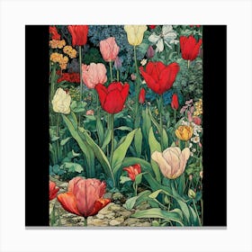 Tulips In The Garden 8 Canvas Print