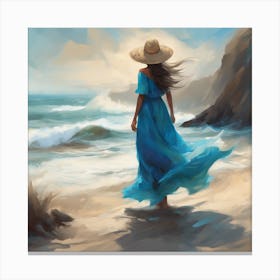 Girl On The Beach 2 Canvas Print