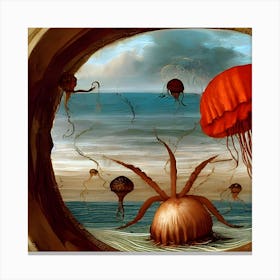 Amber Flying Jelly Canvas Print